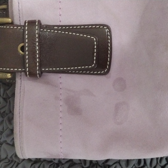 Coach Suede Leather Shoulder Bag - Picture 7 of 9